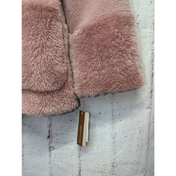 Koolaburra by UGG Hooded Faux Fur‎ Coat in Pink Ice Sz M Medium NWT Mob Wife - Picture 3 of 11